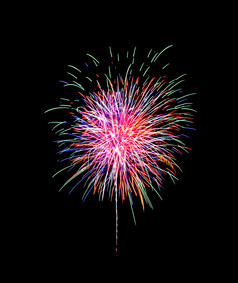 美丽的光为庆祝活动节日色彩斑斓的烟花显示晚上天空新一年和周年纪念日概念