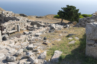 古老的锡拉岛圣托里尼岛岛希腊