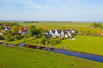 空中从典型的<strong>荷兰景观</strong>的<strong>荷兰</strong>美丽的夏天一天