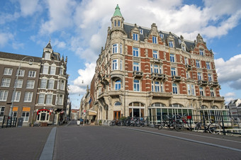 城市风景优美的从<strong>阿姆斯特丹</strong>的旧草皮市场的<strong>荷兰</strong>
