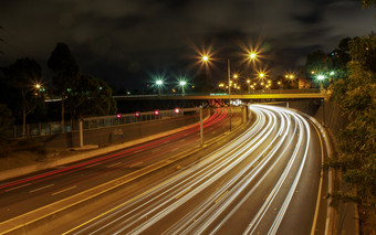 长曝光汽车高速公路晚上高速公路晚上