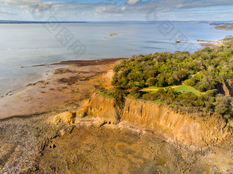 空中视图的悬崖和注意<strong>结算</strong>点科里内拉维多利亚rsquo西方港口湾澳大利亚