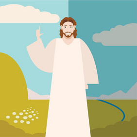 耶稣基督横幅向量图像的耶稣基督横幅