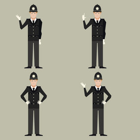 集英国警察但向量图像的集英国警察