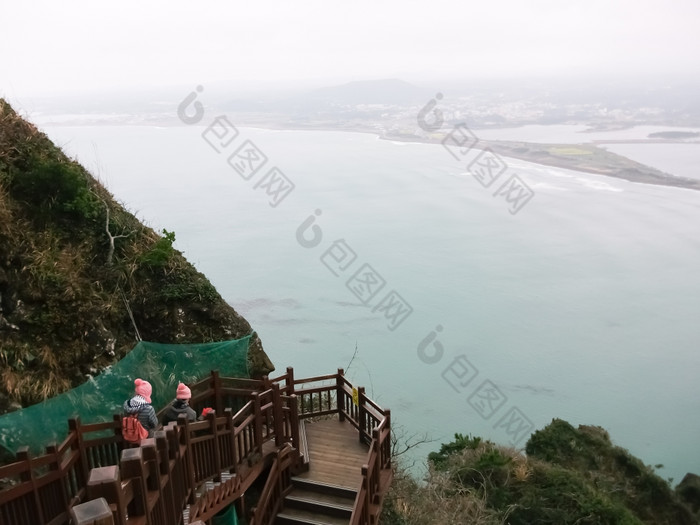 楼梯火山岛济州岛南韩国