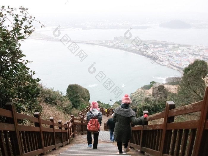 楼梯火山岛济州岛南韩国
