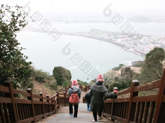 楼梯火山岛济州岛南韩国