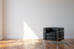 黑色的奢侈品皮革扶手椅现代风格室内