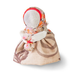 波多罗日尼察俄罗斯传统的破布娃娃孤立的白色
