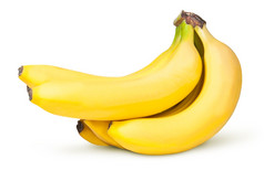 群香蕉颠覆孤立的白色背景
