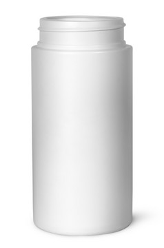 白色塑料瓶为维生素没有成员孤立的白色背景