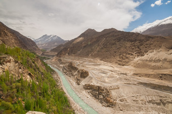 高角视图山峰北部区域巴基斯坦