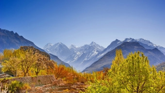 美丽的景观hunza谷秋天季节北部区域<strong>巴基斯坦</strong>