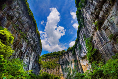五龙岩溶石灰石岩石形成longshui喉咙difeng重要的组成部分的五龙岩溶世界自然遗产中国