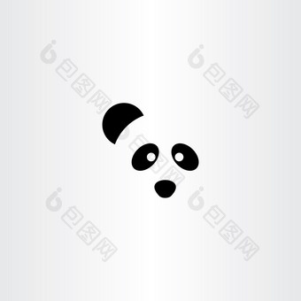 熊猫标志向量图标象征设计图片