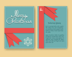 现代圣诞节卡宣传册设计与装饰复古的风格向量插图
