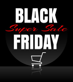 黑色的星期五出售设计模板黑色的星期五横幅与购物车向量插图