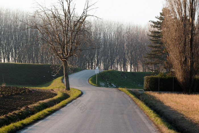 绕组路通过森林s形曲线路径