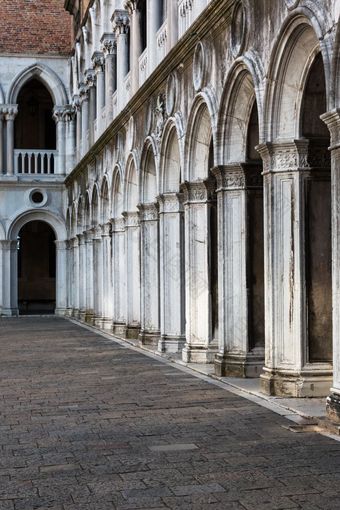 商场院子里和列内部总督rsquo宫哥特体系结构威尼斯意大利