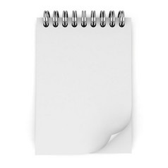 空白笔记本插图孤立的白色背景