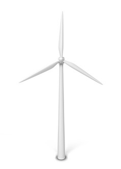 风能源发电机插图孤立的白色背景
