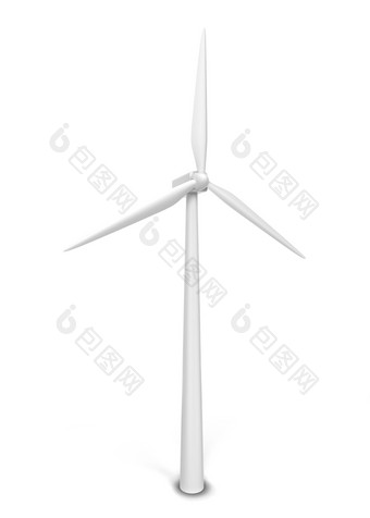 风<strong>能源</strong>发电机插图孤立的白色背景