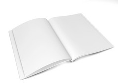 开放杂志宣传册插图孤立的白色背景