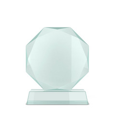 玻璃奖插图孤立的白色背景
