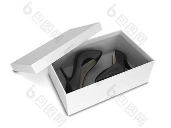 鞋盒子插图孤立的白色背景