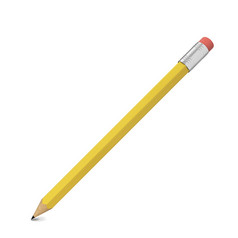 铅笔与橡皮擦插图孤立的白色背景