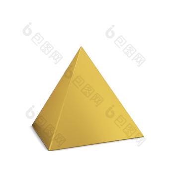 金金字塔图表插图孤立的白色背景
