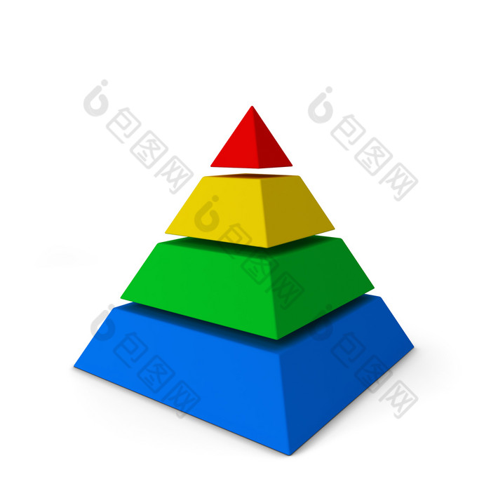 切片金字塔图表插图孤立的白色背景