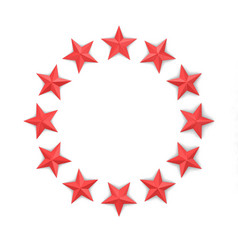星星圆形状插图孤立的白色背景