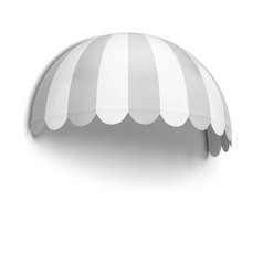 球形商店雨篷插图孤立的白色背景