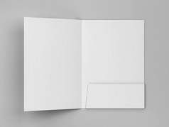 空白纸文件夹模型插图灰色的背景