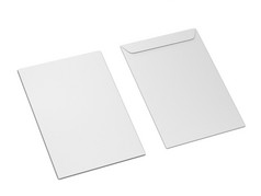 空白纸信封插图孤立的白色背景