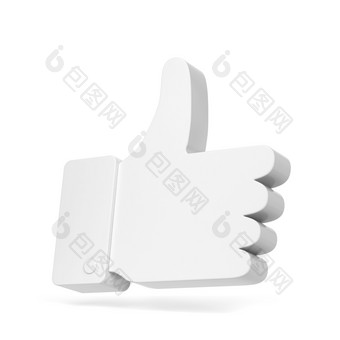 就像拇指社会网络象征插图孤立的白色背景