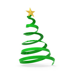 简约风格圣诞节树与明星插图