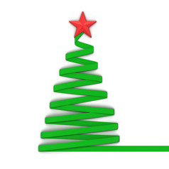 纸风格圣诞节树与明星插图