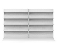 空市场货架上模型插图孤立的白色背景