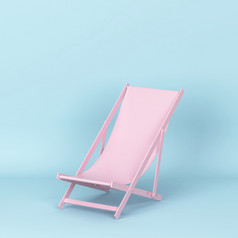 单帆布躺椅为放松海滩插图蓝色的背景