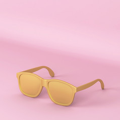 现代时尚太阳镜插图粉红色的背景
