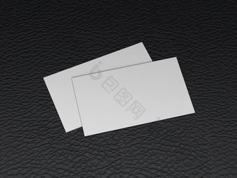 空白业务卡片皮革背景模型插图