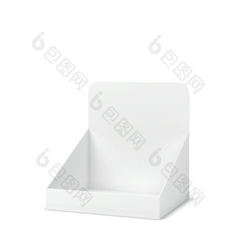 空白纸板显示模型插图孤立的白色背景