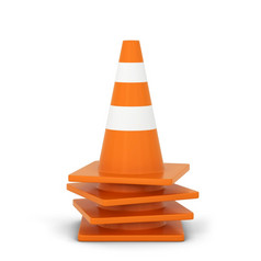 橙色交通锥插图孤立的白色背景