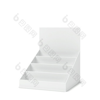 空白纸板显示模型插图孤立的白色背景
