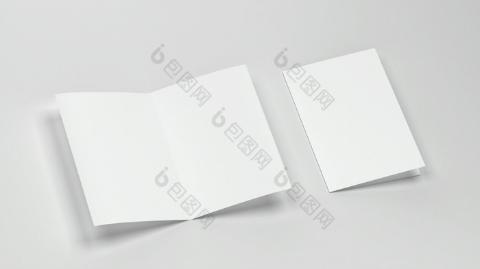 空白小册子宣传册双褶模型插图灰色的背景