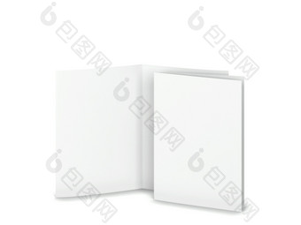 空白小册子宣传册双褶模型插图灰色的背景