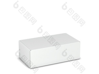 <strong>空白</strong>挤进皮瓣包装盒子模型插图孤立的白色背景