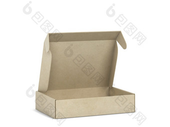 空白挤进皮瓣包装盒子模型插图孤立的白色背景